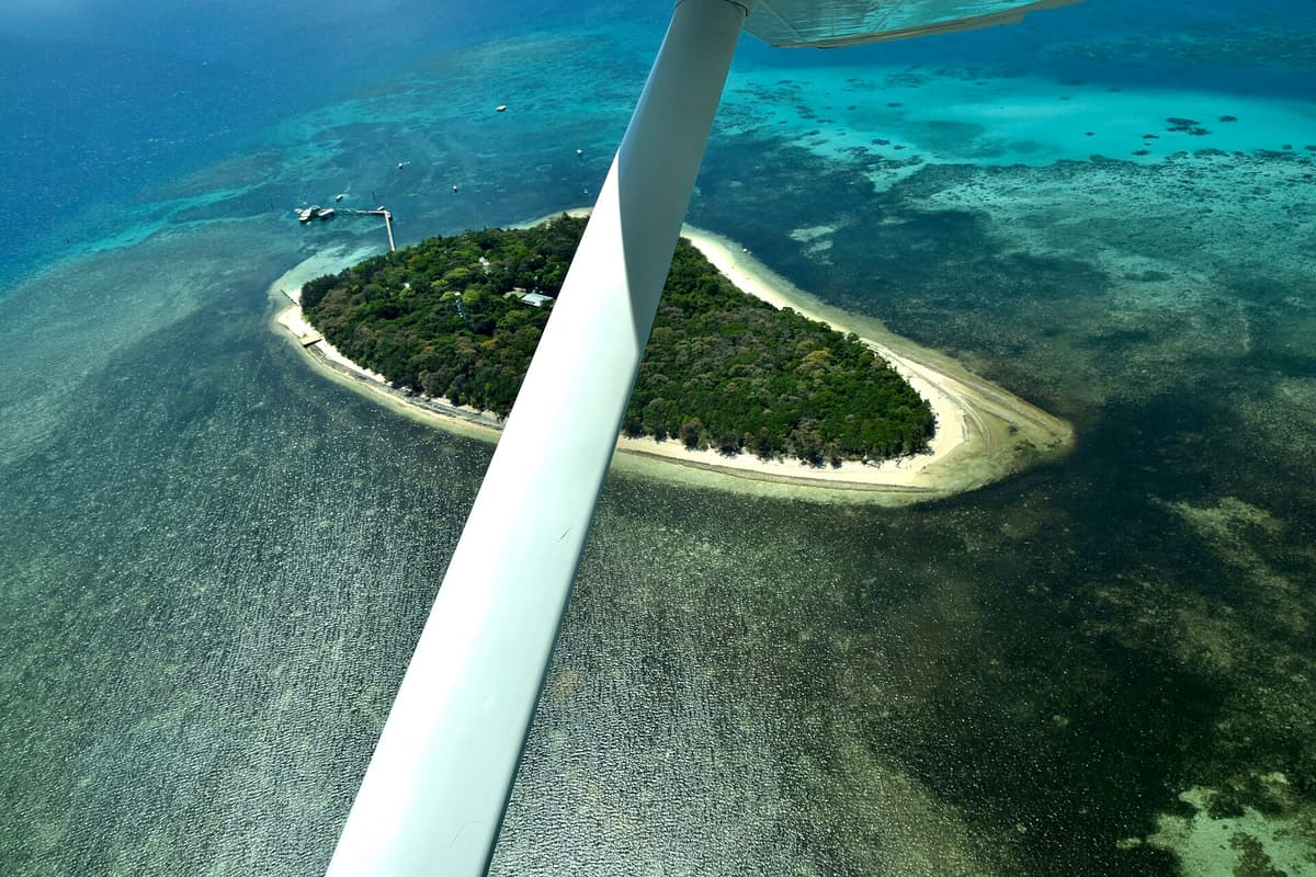 Aerial view of the Great Barrier Reef, Queensland, Australia