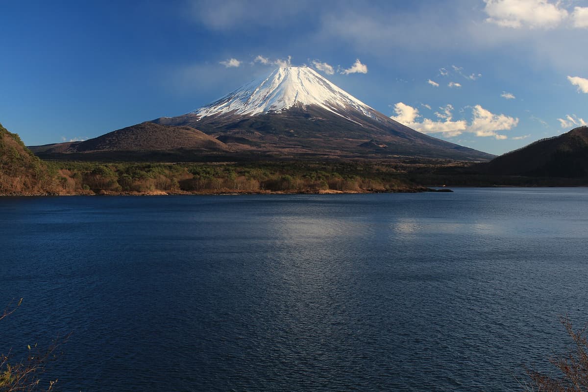 Mount Fuji reflected in Lake Motosu, Japan